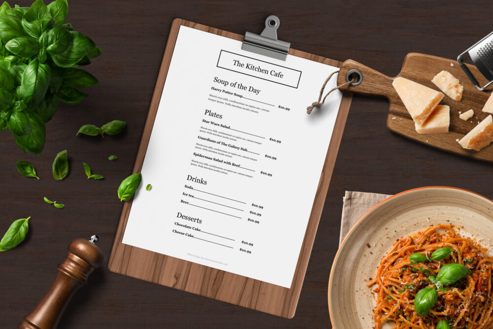 Easy to customize catering menu template - ASBA Creative Studio